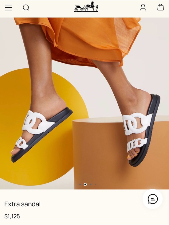 Hermes Shoes - Hermes Extra White Chain-Link Slide Sandals